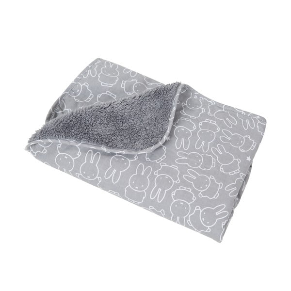Sivá detská deka z mikroplyšu 80x80 cm Miffy – Roba-image-2