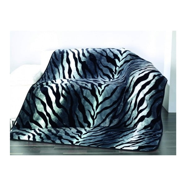 Strieborná deka Gözze Cashmere Tiger, 150 x 200 cm