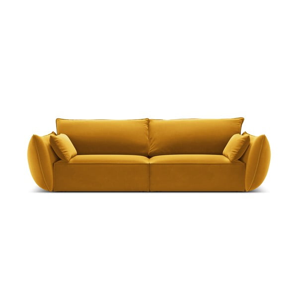 Zamatová pohovka v horčicovej farbe 208 cm Vanda – Mazzini Sofas