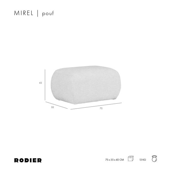 Svetlosivá podnožka z textílie buklé Mirel – Rodier-image-4