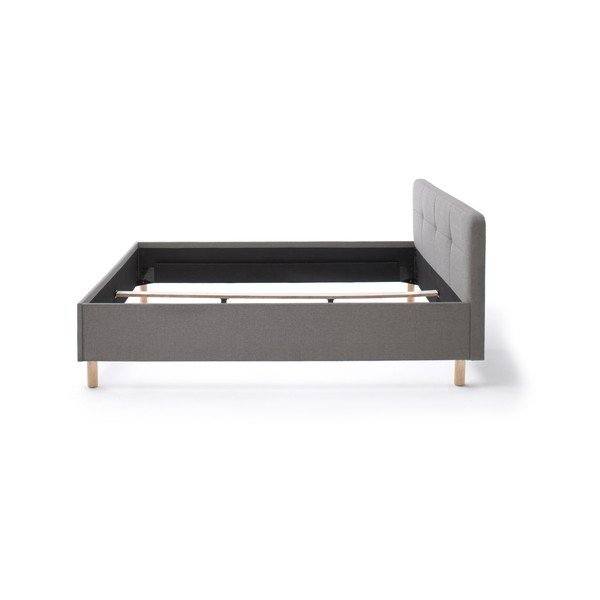 Svetlosivá čalúnená dvojlôžková posteľ bez roštu 180x200 cm Amelie – Meise Möbel-image-4