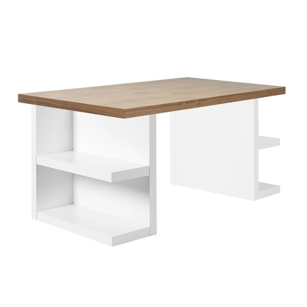 Hnedý pracovný stôl TemaHome Multi, dĺžka 160 cm