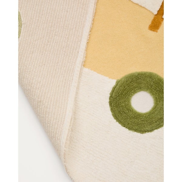 Slonovinový bavlnený detský koberec 90x150 cm Pecky – Kave Home-image-4