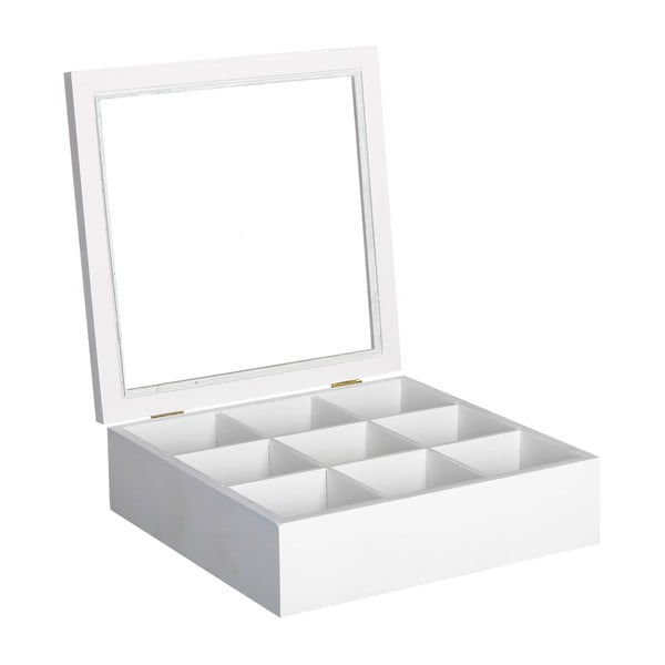 Krabička na čaj / šperkovnica White Box, 24x24 cm