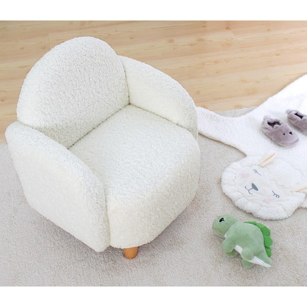 Biele detské kresielko z textílie bouclé Moylo – Artie-image-1