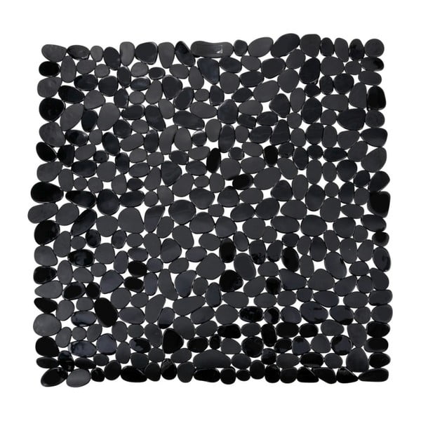 Čierna protišmyková kúpeľňová podložka Wenko Paradise, 54 x 54 cm