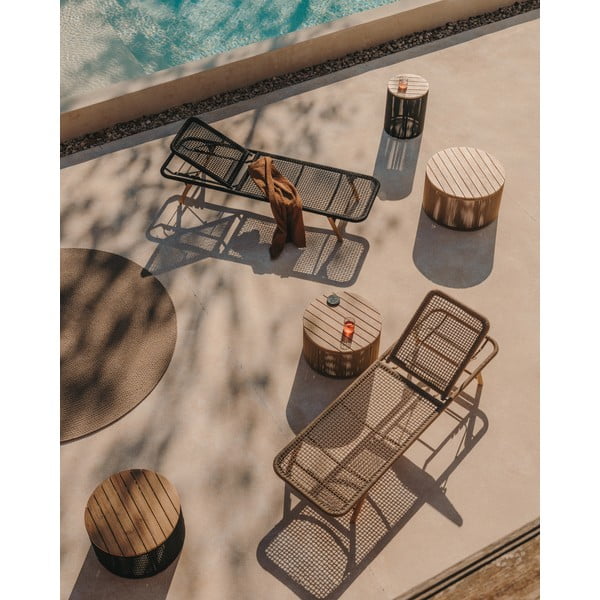 Okrúhly záhradný odkladací stolík s doskou z akácie ø 60 cm Dandara – Kave Home-image-3