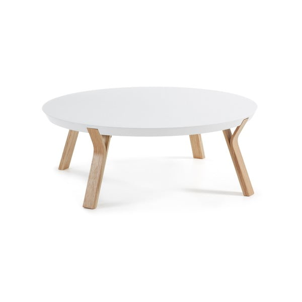 Biely konferenčný stolík Kave Home Solid, Ø 90 cm