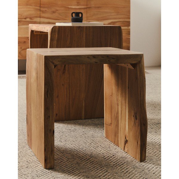 Odkladacie stolíky v súprave 2 ks z masívu akácie 40x50 cm Lomiri – Kave Home-image-3