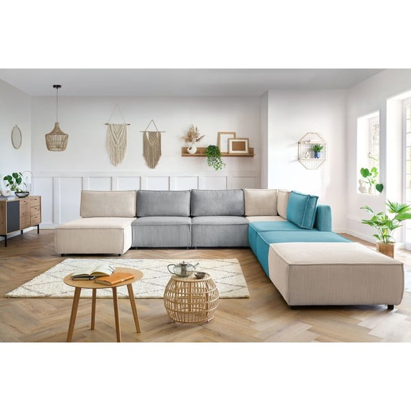 Menčestrová rohová pohovka (do tvaru "U"/variabilná) Nihad modular – Bobochic Paris-image-1