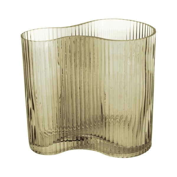 Zelená sklenená váza PT LIVING Wave, výška 18 cm