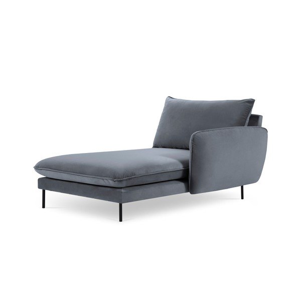 Sivá zamatová leňoška Cosmopolitan Design Vienna, pravý roh-image-3