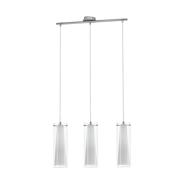 Závesné svietidlo v striebornej farbe so skleneným tienidlom PINTO – EGLO