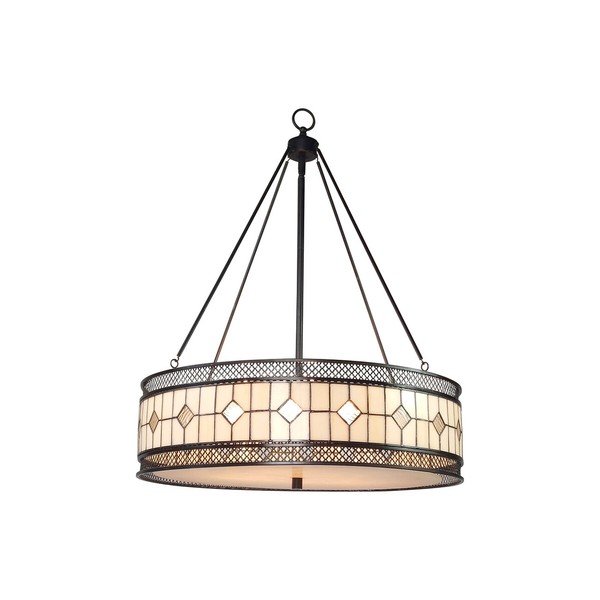 Kovové závesné svietidlo so skleneným tienidlom ø 60 cm Waldorf – Premier Housewares-image-1