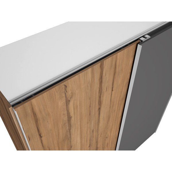 Sivá šatníková skriňa v dekore orecha s posuvnými dverami 182x200 cm Malta - Marckeric-image-3