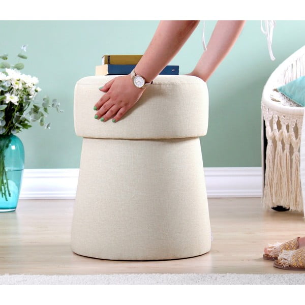 Krémový taburet Beans – Artie-image-3