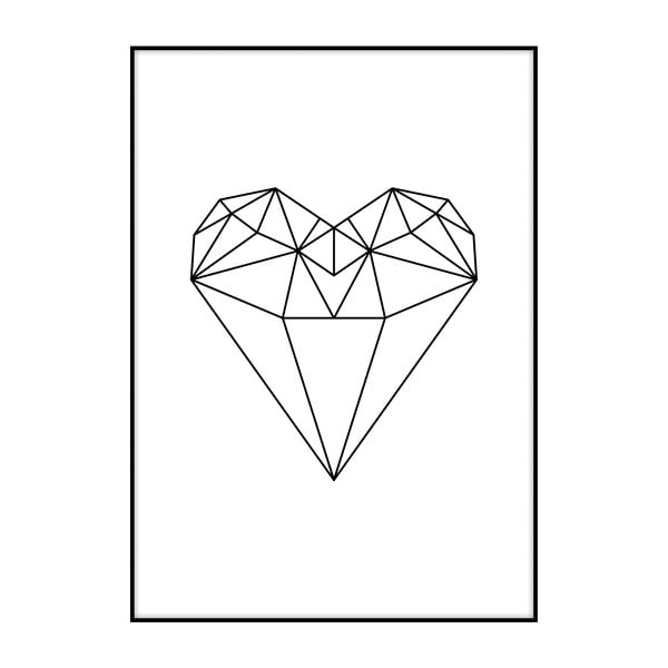 Plagát Imagioo Polygon Heart, 40 × 30 cm
