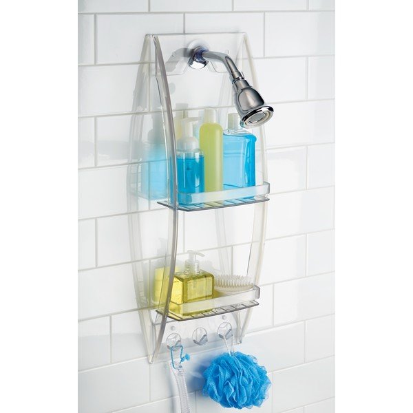 Priehľadný závesný držiak do kúpeľne iDesign, 23 x 73 cm-image-1