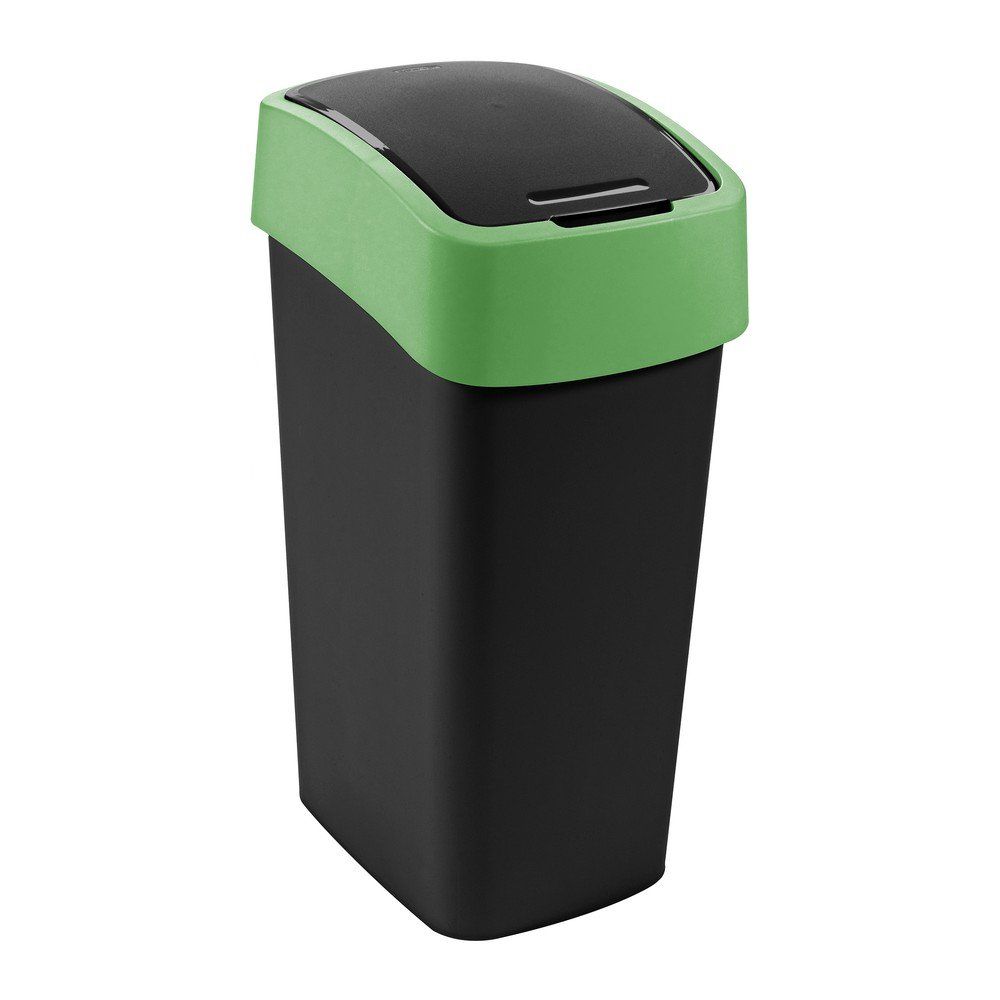 E-shop Zelený/čierny plastový odpadkový kôš na triedený odpad 45 l Flip Bin – Curver
