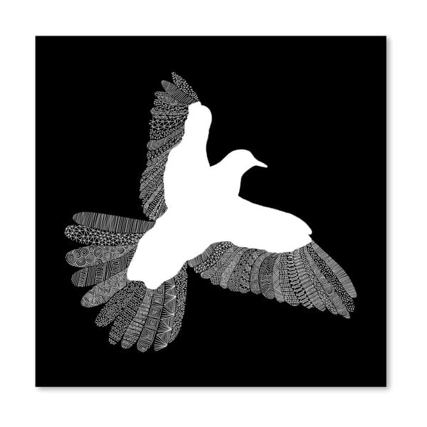 Plagát Bird Black od Florenta Bodart, 30x30 cm