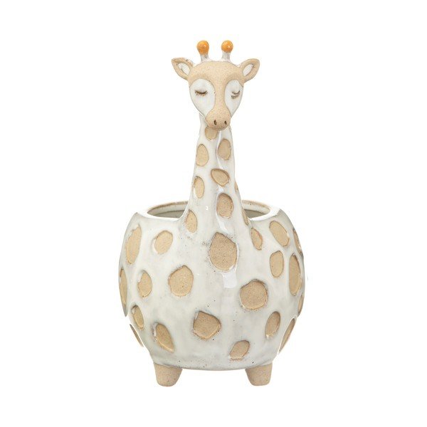 Bielo-béžový kvetináč Sass & Belle Gina Giraffe, ø 7,5 cm-image-2