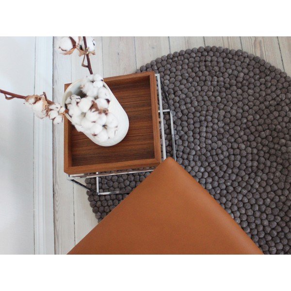 Orechovohnedý guľôčkový vlnený koberec Wooldot Ball rugs, ⌀ 120 cm-image-2