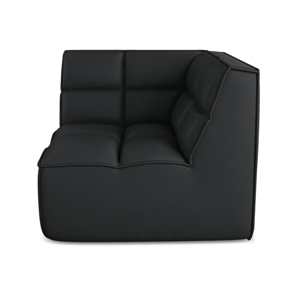 Čierny modul pohovky z imitácie kože Kalai – Makamii