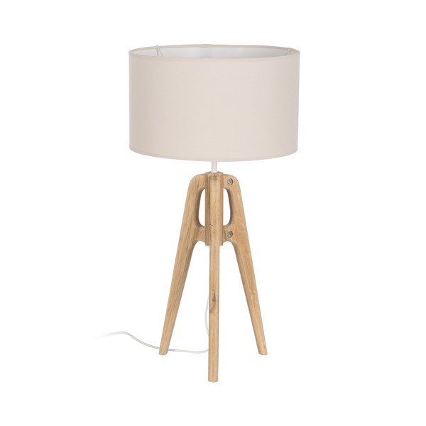 Krémová stolová lampa s textilným tienidlom (výška 67 cm) – Ixia