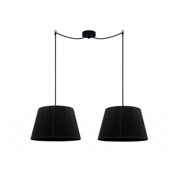 Čierne závesné svietidlo Bulb Attack Dos Plisado, ⌀ 36 cm