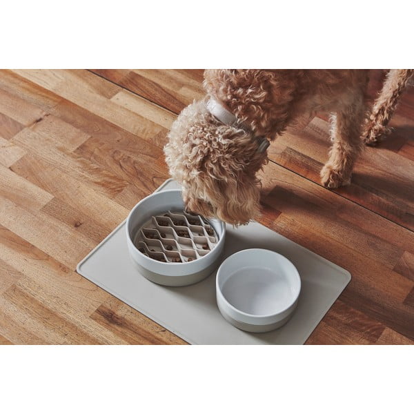 Porcelánová miska pre psa ø 17,5 cm Coppa Greige S/M – MiaCara-image-3