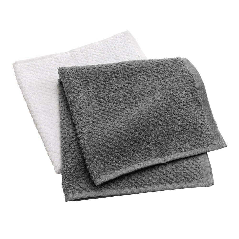 E-shop Biele/sivé froté bavlnené uteráky v súprave 2 ks 50x50 cm Gourmet – douceur d'intérieur