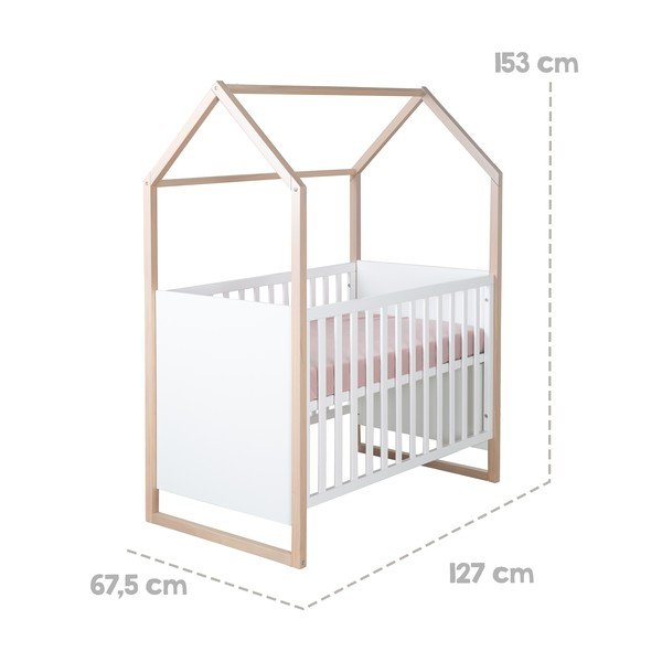 Biela postieľka 60x120 cm Cabane – Roba-image-3