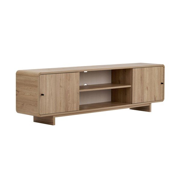 TV stolík v dekore duba v svetlo prírodnej farbe 180x52x34 cm Mirel – Nordure