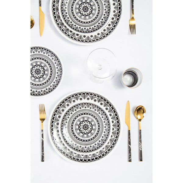 Oceľový príbor v čierno–zlatej farbe 16 ks Avie – Premier Housewares-image-4