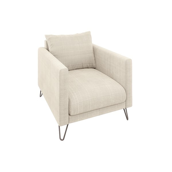 Krémové ženilkové kreslo Freya – Ropez