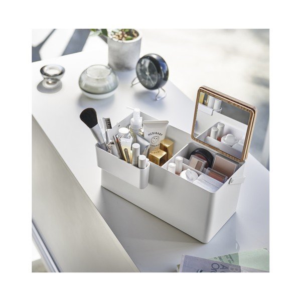 Biely kovový kúpeľňový organizér na kozmetiku - YAMAZAKI-image-1