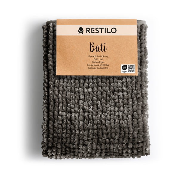Tmavosivá kúpeľňová predložka 50x70 cm Bati – Restilo