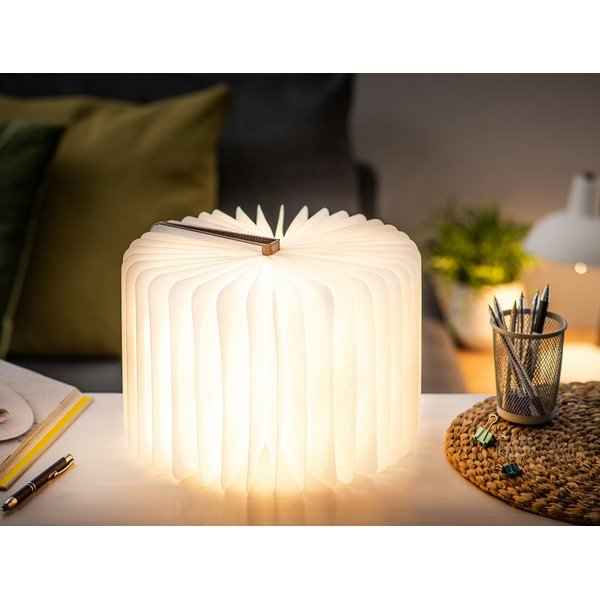LED stolová lampa s textilným tienidlom (výška  2,5 cm) – Gingko-image-4