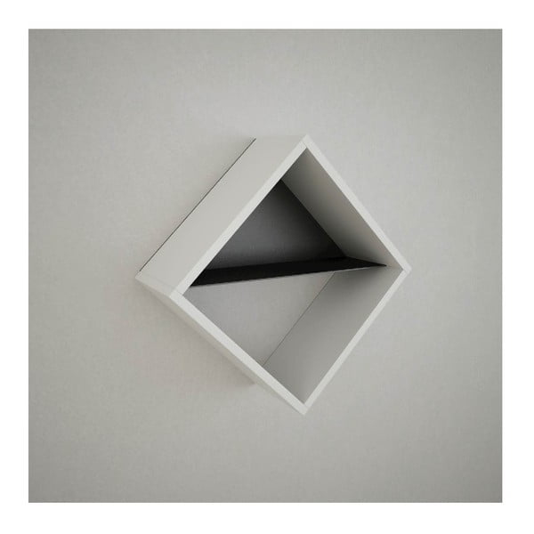 Biela nástenná polica v tvare štvorca White, šírka 56 cm