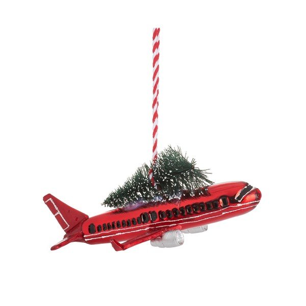 Ručne vyrobená vianočná ozdoba 5,5 cm Airplane – Sass & Belle