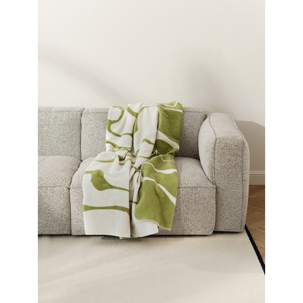 Zelená/krémovobiela deka 150x200 cm Felu – noo.ma-image-1