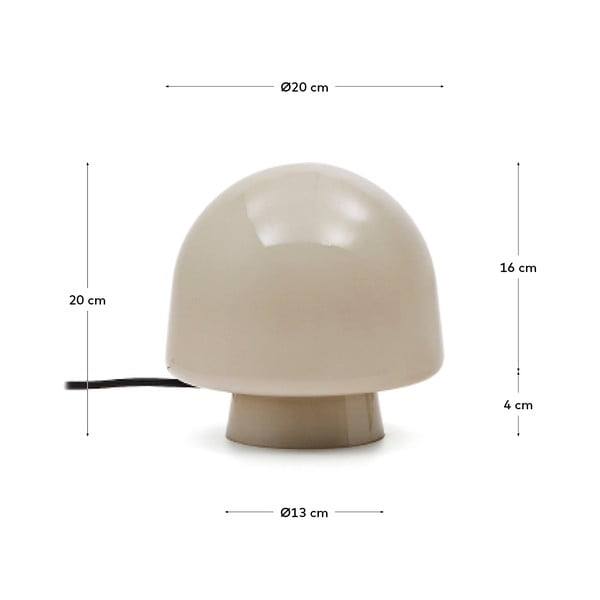 Stolová lampa sivobéžová so skleneným tienidlom (výška 20 cm) Reig – Kave Home-image-4