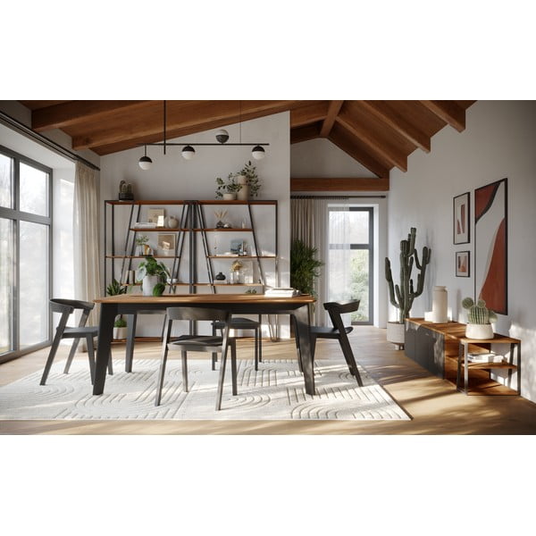 Rozkladací jedálenský stôl s doskou v dekore orechového dreva v prírodnej farbe 100x180 cm Shadow – TemaHome-image-1