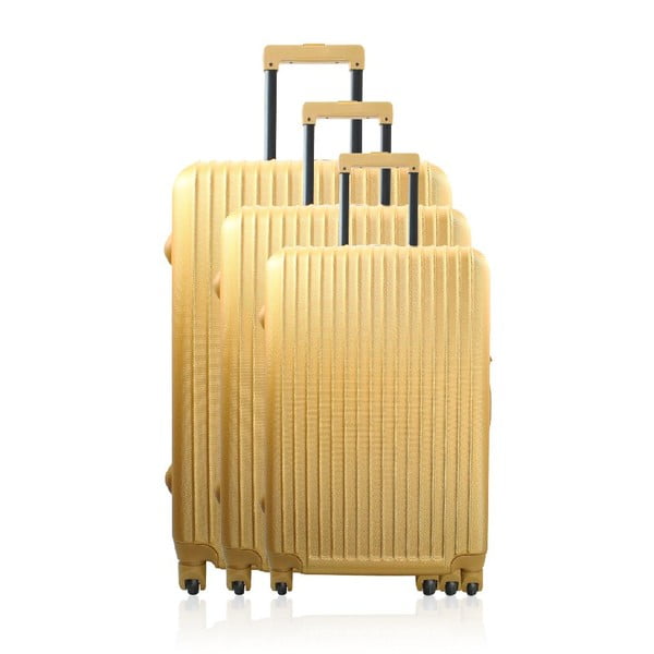 Set 3 cestovných kufrov Golden Stripes