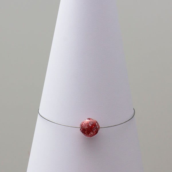 Sklenený náhrdelník ko-ra-le Wired, červený