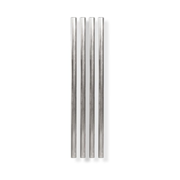 Sada 4 kovových slamiek v striebornej fabe W&P Design, dĺžka 12,7 cm