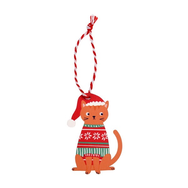 Drevená vianočná ozdoba 5 cm Ginger Cat – Rex London-image-3