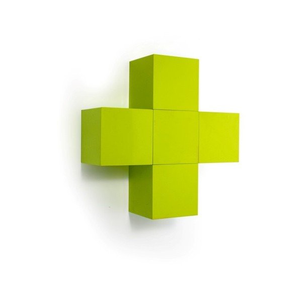 Biela nástenná krabička (uzatvorená) s priehľadným vekom Qualy Pixel Cube-image-2