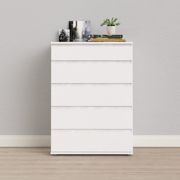 Biela vysoká komoda 77x107 cm Nova – Tvilum-image-4