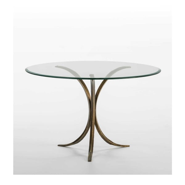Jedálenský stôl zo skla a železa Thai Natura, Ø 120 × 77 cm